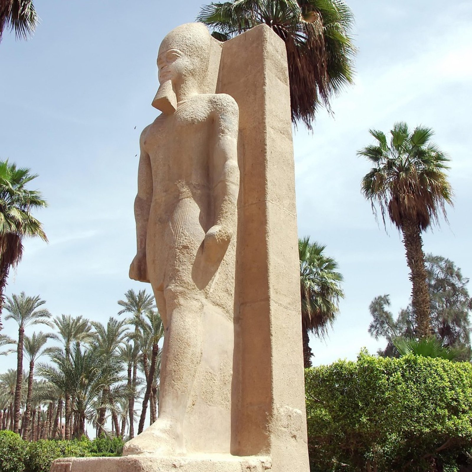 egypt, memphis, ramses, pharaoh, sculpture, statue, palm, antique, story, travel, tourism
